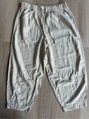 NWT Autre Filles Women's Pull Balloon Crop Linen blend pants M